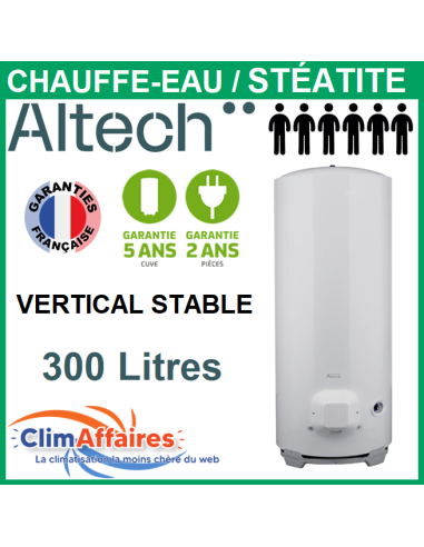 Chauffe-eau électrique 200 Atlantic vertical stable Stéatite livré