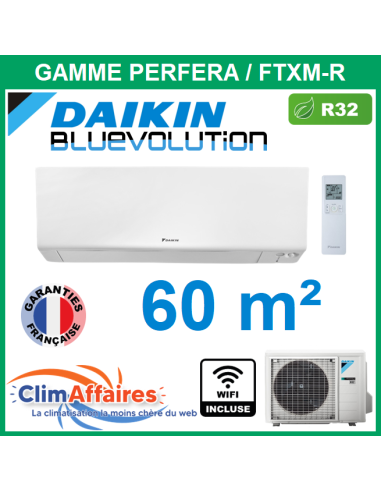 Daikin Climatisation Monosplit Inverter Réversible - PERFERA BLUEVOLUTION + WIFI - R32 - FTXM60R + RXM60R (6.0 kW)