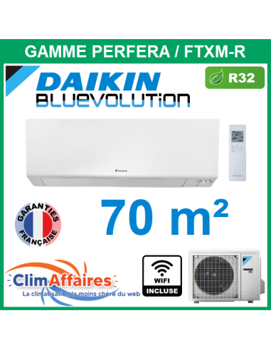 Daikin Climatisation Monosplit Inverter Réversible - PERFERA BLUEVOLUTION + WIFI - R32 - FTXM71R + RXM71R (7.1 kW)