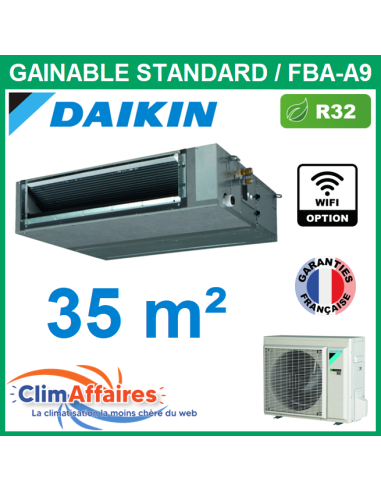Daikin Climatisation Inverter Gainable standard réversible Haute pression monosplit - R32 - FBA35A9 + RXM35R9 (3.5 kW)