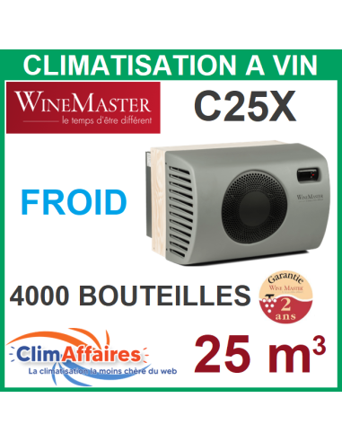 Climatiseur à vin monobloc - Winemaster Fondis - C25X (25m3)