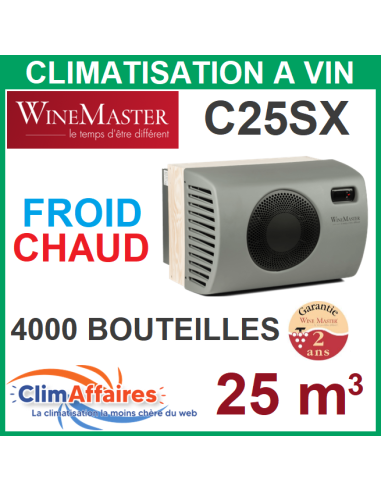 Climatiseur à vin monobloc - Winemaster Fondis - C25SX (25m3)