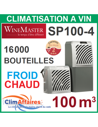Climatiseur à vin réversible - WineMaster Fondis - SP100 (100m3)