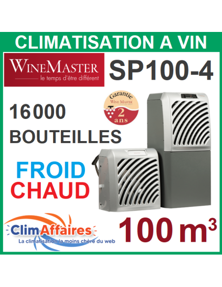 Climatisation cave vin r versible Winemaster SP100 4 100m3