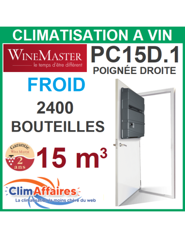 Climatiseur cave à vin - WineMaster Fondis - Bloc-Porte Wine PC15D.1 (15 m3)