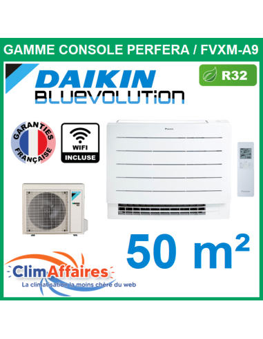 Daikin Climatisation Monosplit Inverter Réversible - CONSOLE PERFERA BLUEVOLUTION + WIFI - R32 - FVXM50A9 + RXM50R (5.0 kW)