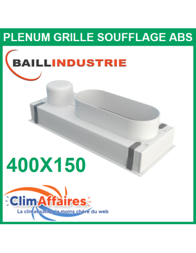 Baillindustrie - Plénum ABS pour grille de soufflage double déflexion 400x150 mm