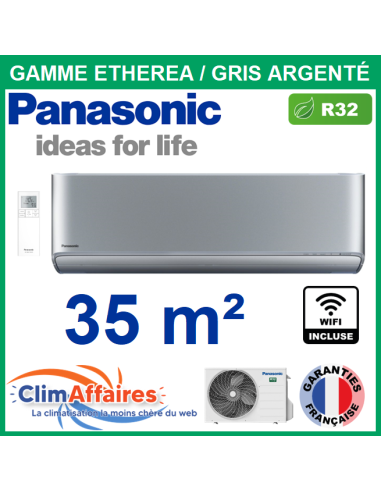 Panasonic Climatisation - ETHEREA Gris Argenté - R32 - CS-XZ35XKEW + CU-Z35XKE (3.5 kW) - Climatiser 35 m²