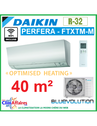 Daikin Climatisation - PERFERA OPTIMISED HEATING BLUEVOLUTION - R32 - FTXTM40M + RXTM40N (4.0 kW)