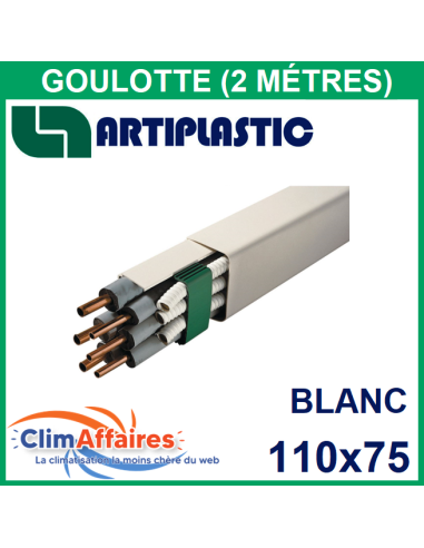 ARTIPLASTIC, Goulotte 110x75 mm longueur 2 mètres, couleur blanche (1212BCF-W)