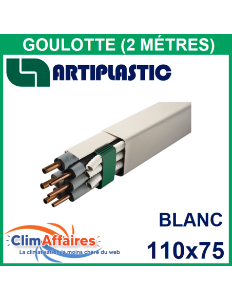 Goulotte 110x75 mm Blanche - 2 mètres (1212BCF-W)