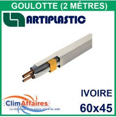 Goulotte tuyau condensats Artiplastic 25x25 mm Ivoire - 0312BC