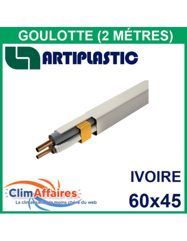 ARTIPLASTIC, Goulotte 60x45 mm longueur 2 mètres, couleur ivoire (0612BCF)