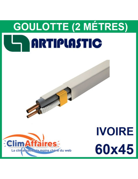 Goulotte 60x45 mm Ivoire - 2 mètres (0612BCF)