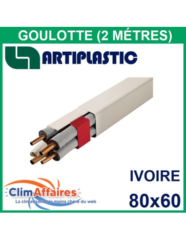 ARTIPLASTIC, Goulotte 80x60 mm longueur 2 mètres, couleur ivoire (0812BCF)