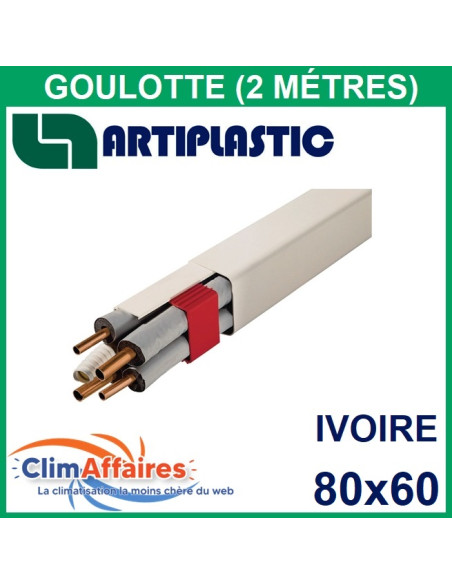 Goulotte 80x60 mm Ivoire - 2 mètres (0812BCF)