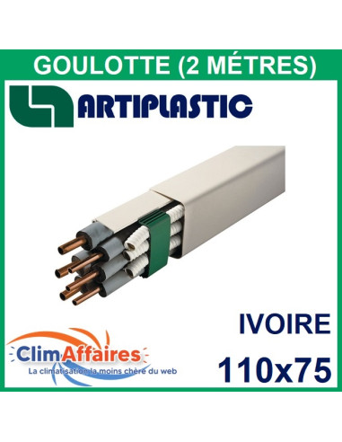 ARTIPLASTIC, Goulotte 110x75 mm longueur 2 mètres, couleur ivoire (1212BCF)