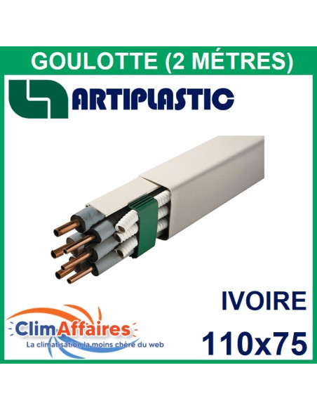 Goulotte 110x75 mm Ivoire - 2 mètres (1212BCF)