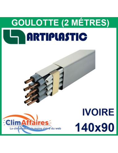 ARTIPLASTIC, Goulotte 140x90 mm longueur 2 mètres, couleur ivoire (1412BCF)