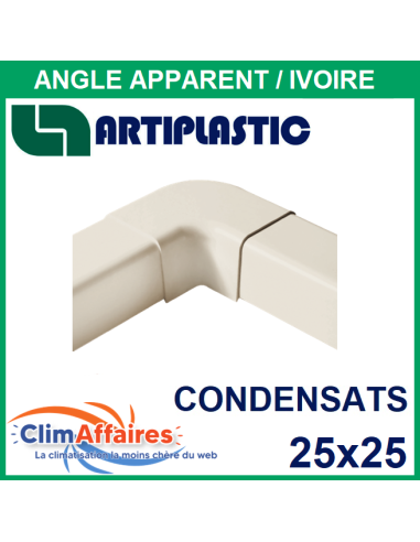 Angle apparent pour raccord goulotte 25x25 mm