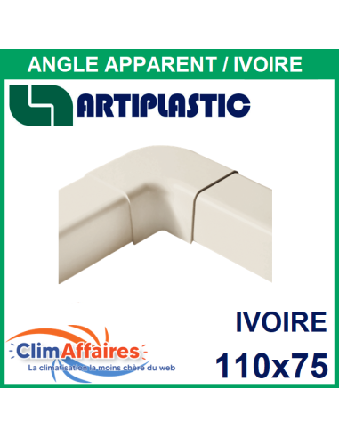 Angle apparent pour raccord goulotte 110x75 mm