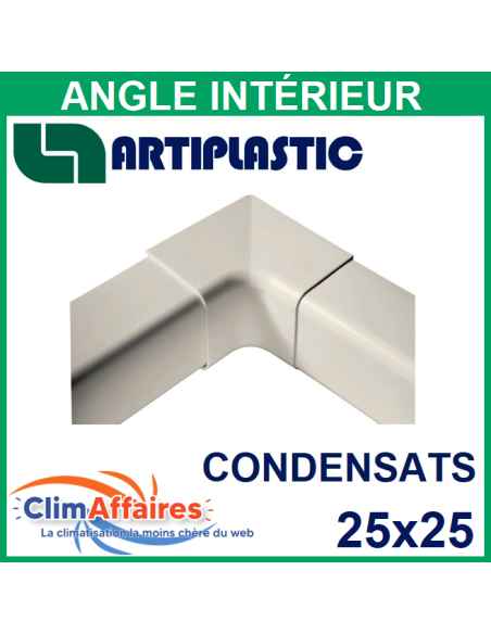 Angle intérieur pour raccord goulotte 25x25 mm - Ivoire (0305AI)