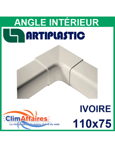 Angle intérieur pour raccord goulotte 110x75 mm