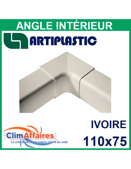 Angle intérieur pour raccord goulotte 110x75 mm - Ivoire (1205AI)