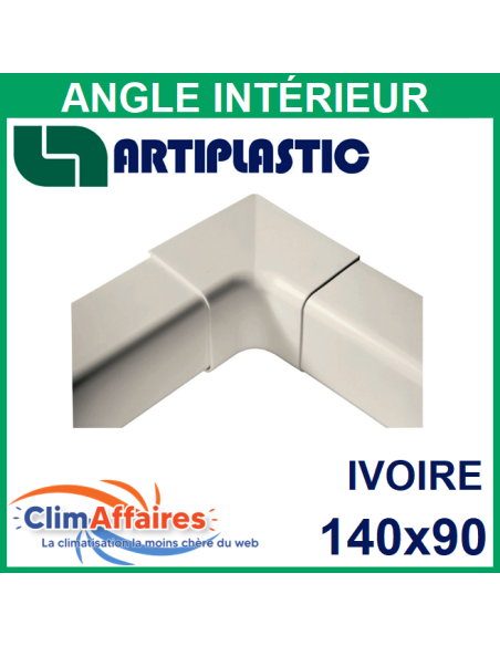 Angle intérieur pour raccord goulotte 140x90 mm - Ivoire (1405AI)