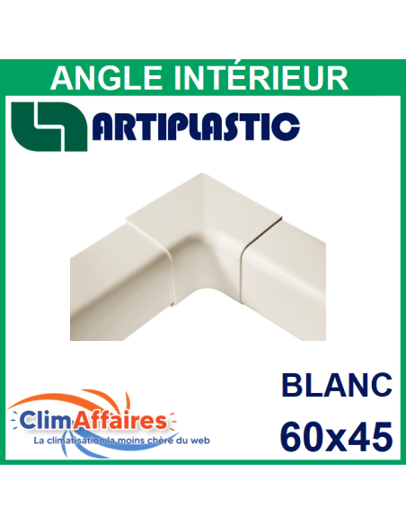 Angle Intérieur pour raccord goulotte 60x45 mm - Blanc (0605AI-W)