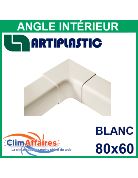 Angle Intérieur pour raccord goulotte 80x60 mm - Blanc (0805AI-W)