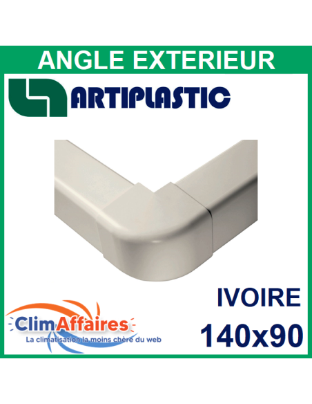 Angle extérieur pour raccord goulotte 140x90 mm - Ivoire (1406AE)