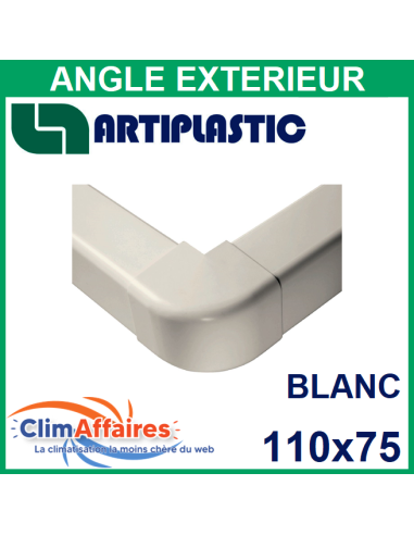 ARTIPLASTIC, Angle extérieur pour raccord goulotte 110x75 mm, couleur blanche (1206AE-W)