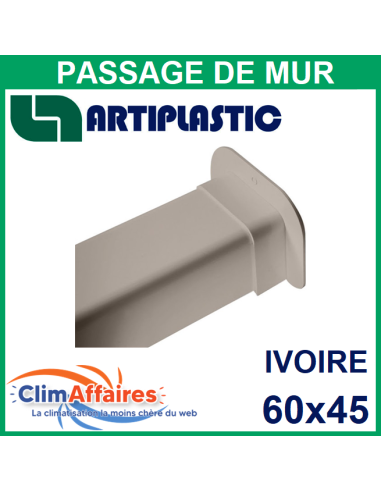 Passage de mur pour raccords goulottes 60x45 mm