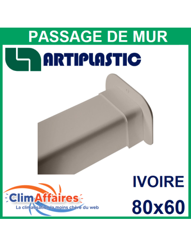 Passage de mur pour raccords goulottes 80x60 mm