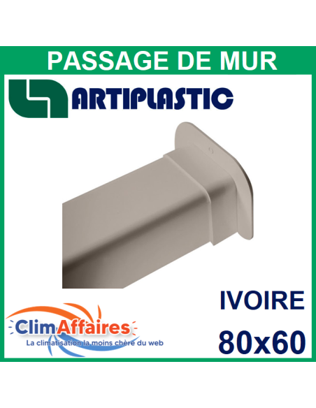 Passage de mur pour raccords goulottes 80x60 mm - Ivoire (0810PM)