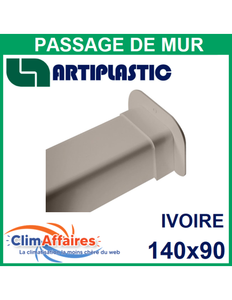 Passage de mur pour raccords goulottes 140x90 mm - Ivoire (1410PM)