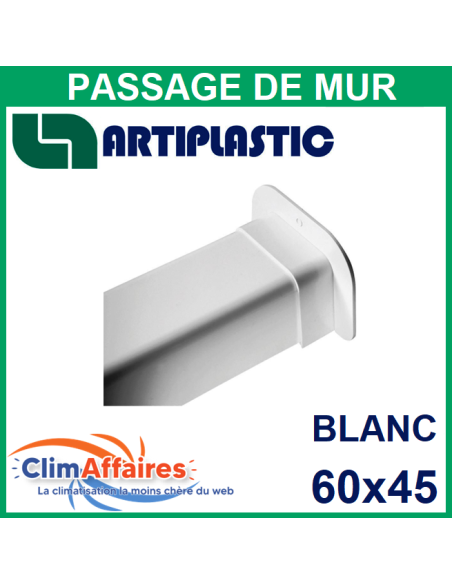 Passage de Mur pour raccord goulotte 60x45 mm - Blanc (0610PM-W)