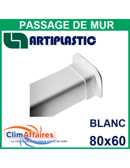 Passage de Mur pour raccord goulotte 80x60 mm - Blanc (0810PM-W)