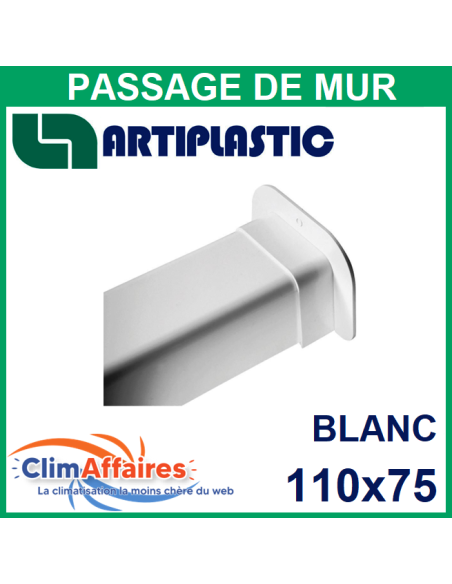 Passage de mur pour raccord goulotte 110x75 mm - Blanc (1210PM-W)