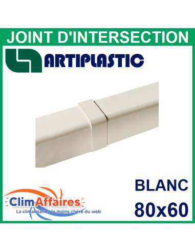 Joint d'Intersection pour raccord goulotte 80x60 mm - Blanc