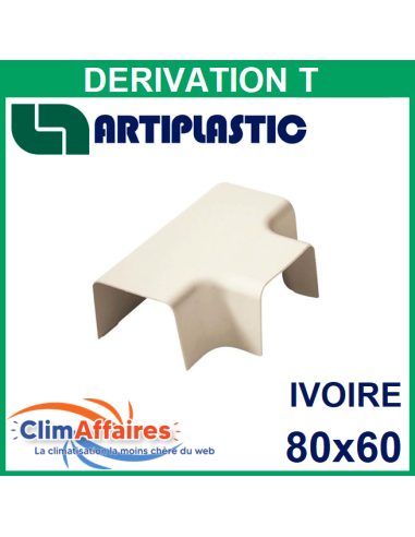 Dérivation en T pour raccords goulottes 80x60 mm