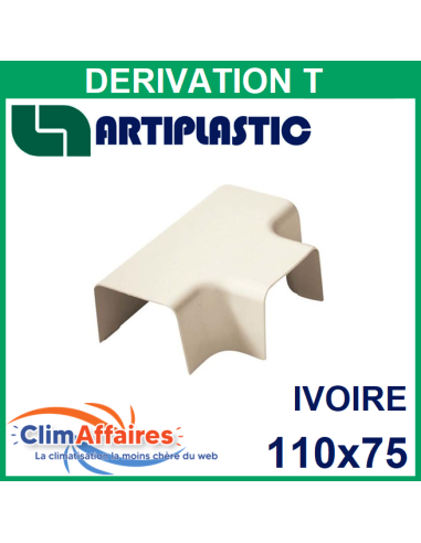 Dérivation en T pour raccords goulottes 110x75 mm