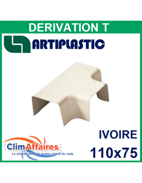 Dérivation en T pour raccords goulottes 110x75 mm - Ivoire (1213DT)