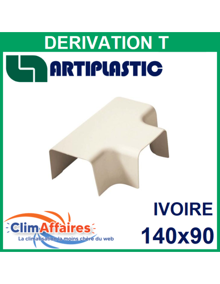 Dérivation T pour raccords goulottes 140x90 mm - Ivoire (1413DT)