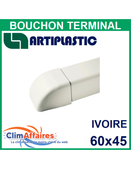 Bouchon terminal pour goulottes 60x45 mm - Ivoire (0608TT)