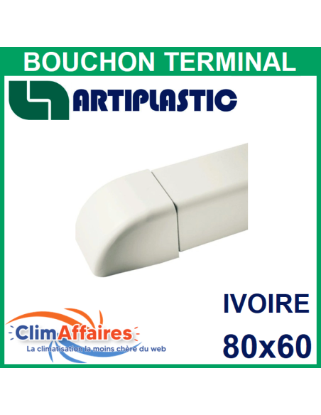 Bouchon terminal pour goulottes 80x60 mm - Ivoire (0808TT)