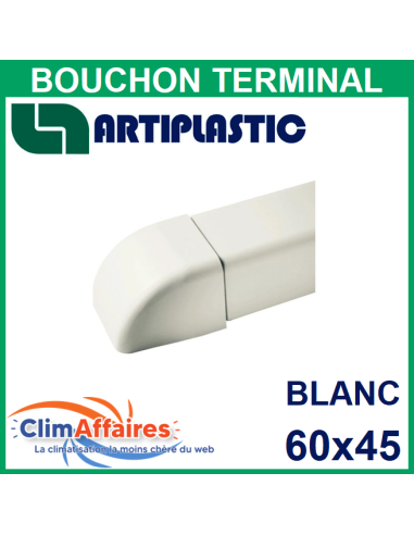 Bouchon Terminal pour raccord goulotte 60x45 mm - Blanc