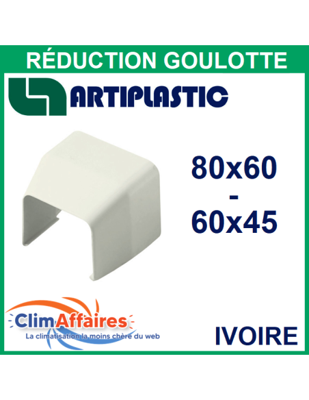 Réduction goulotte 60x45 mm à 80x60 mm - Ivoire (8060RI)