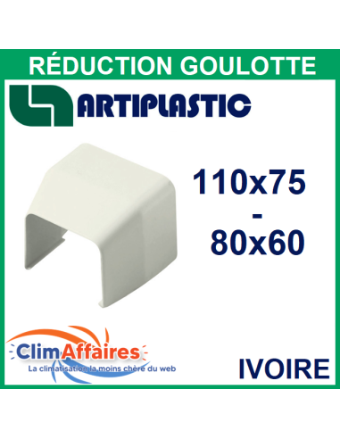 Réduction goulotte 80x60 mm à 110x75 mm